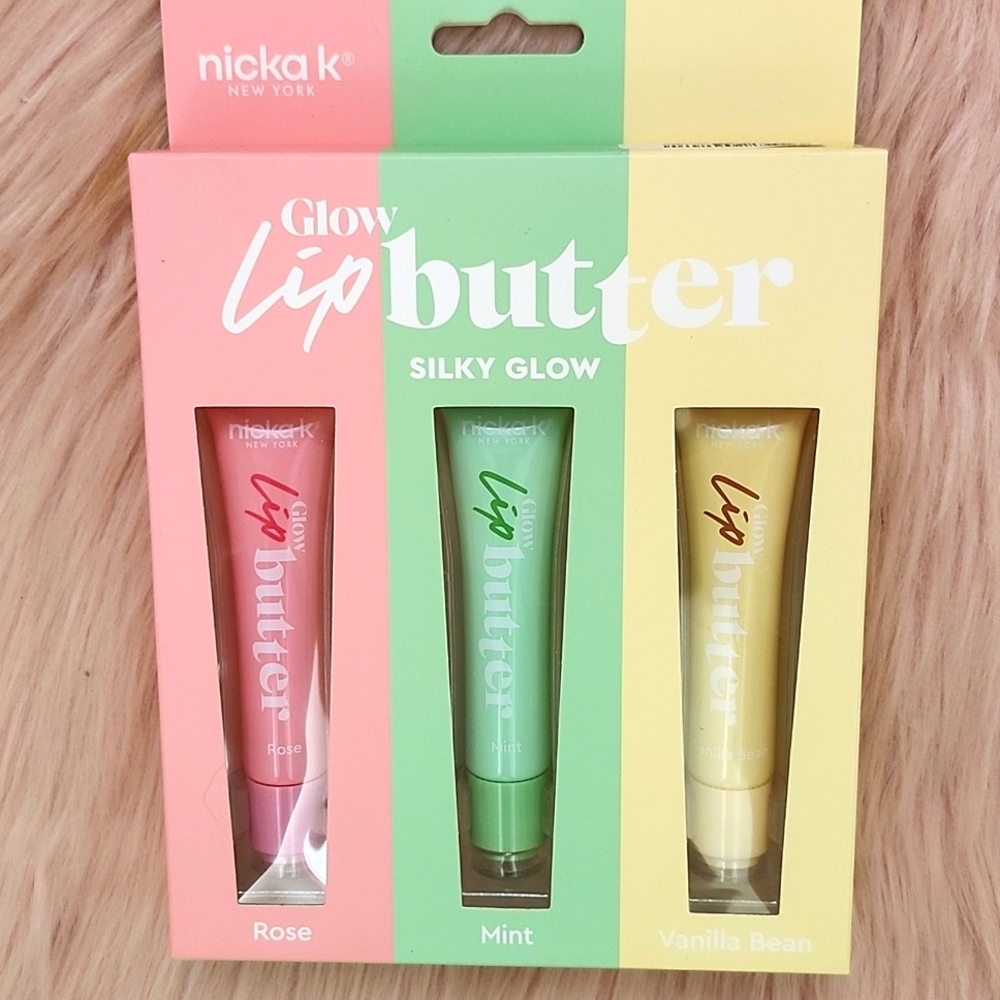 Brand New NICKA K GLOW LIP BUTTER SILKY GLOW-3CT